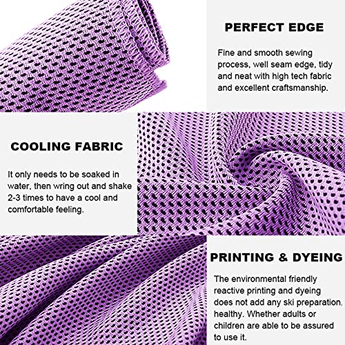 Pack of 20 Cooling Towel 40x12'' Ice Towel for Neck and Face Microfiber Chilly with Bag Breathable Yoga Gym Stay Cool Towels Sweat Rag for Workout Running Camping Pilates Beach, Purple - color: Purple