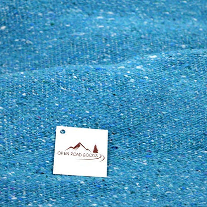 Open Road Goods Solid Color Mexican Yoga Blanket – Large Handwoven Throw for Yoga, Beach, Camping or Home – Soft and Durable Cotton Blend - color: Blue Blanket
