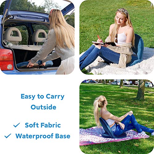 Nnewvante Floor Chair,42 Position Adjustable Back Support,Blue - color: Navy Blue, style: Crystal Velvet Surface-Christmas Gift