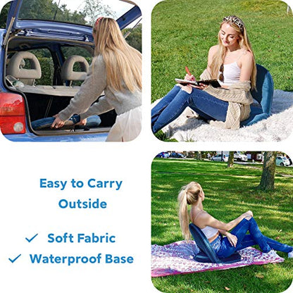 Nnewvante Floor Chair,42 Position Adjustable Back Support,Blue - color: Navy Blue, style: Crystal Velvet Surface-Christmas Gift
