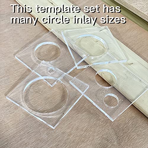 Pack of 4 Circle Inlay Template Set Router Templates for Woodworking,Router Jig Templates Decorative Templates - style: 1/4 Thick Circle
