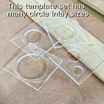 Pack of 4 Circle Inlay Template Set Router Templates for Woodworking,Router Jig Templates Decorative Templates - style: 1/4 Thick Circle