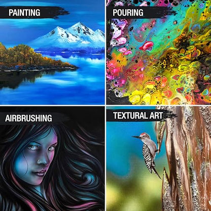 U.S. Art Supply Rectangle Stretched Canvas for Painting 18x60 inch Gallery Depth 1-1/2" Thick, 3-Pack - 12oz Acrylic Gesso Triple Primed, Professional Artist Quality, 100% Cotton - Oil, Pouring Paint - size: 18" x 60"
