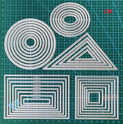 8PCS Circle Cutting Dies Handmade DIY Paper Cards Album Decoration Stencils Template Embossing for Card Scrapbooking Craft (Round) - style: Circle