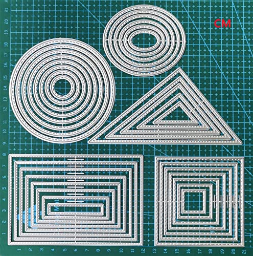 8Pcs Rectangle Cutting Dies Stencil DIY Scrapbook Album Paper Card Embossing Tool (Rectangle) - style: Rectangle