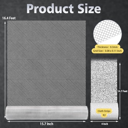 Sculpting Wire Mesh Roll for Art Crafts, Clay Sculpture (15.7 X 196.8 Inch) | Aluminum Wire Mesh, Moldable Sculpting Mesh, Craft Wire Mesh for Sculpture Projects, DIY Home Decoration - size: 15.7 x 196.8 Inch