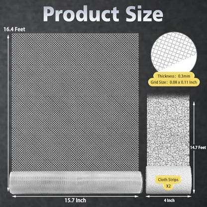 Sculpting Wire Mesh Roll for Art Crafts, Clay Sculpture (15.7 X 196.8 Inch) | Aluminum Wire Mesh, Moldable Sculpting Mesh, Craft Wire Mesh for Sculpture Projects, DIY Home Decoration - size: 15.7 x 196.8 Inch