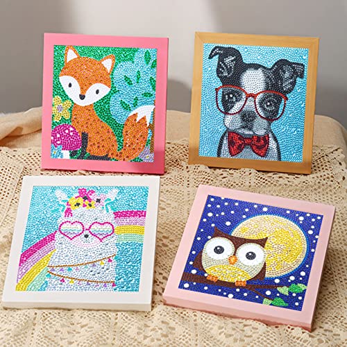 CHWGLFGG 6 Pack Cute Animals Diamond Art Kits for Adults Beginners 6x6inch | 5D Diamond Painting Kit, DIY Children Full Round Drill Paint by Diamonds Dot Gem Art for Adult, Home Wall Decor - color: 6 PACK-A