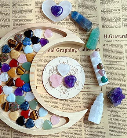 QINJIEJIE 1.2" Heart Crystals Rose Quartz Amethyst Healing Clear Crystal - color: YA - 1.2" Large -3PCS