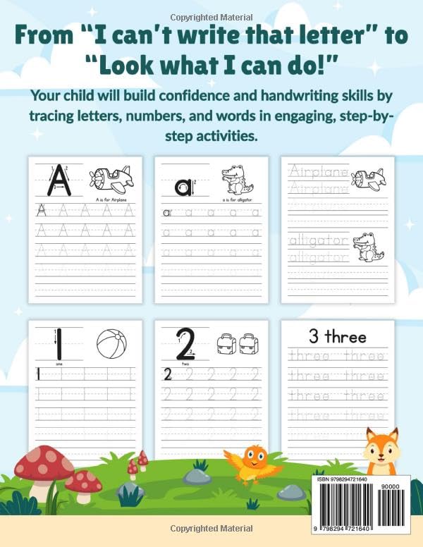 Letter Tracing for Kids ages 3-5: Trace Letters A–Z and Numbers 0–10 for Preschool and Kindergarten Handwriting Practice
