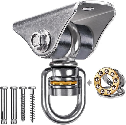 BeneLabel Silent Swing Hanger with Bearing Stainless Steel Hanging Chair Mount 1000 LB Capacity Swing Mount 360°Swivel Hook for Hammock Chairs, Porch Swings, Punching Bags - color: 1pcs Silent Swing Hanger With Bearing