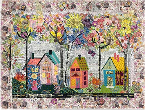 Birch Street Collage Laura Heine Fused Art Quilt Pattern, Finishes 38" x 50"