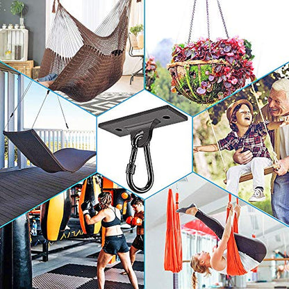 Dolibest Heavy Bag Hangers & Brackets - Ceiling Mount with Carabiner for Strength Training, Aerial Yoga & Resistance Bands - color: 2 Holes Ceiling Anchor