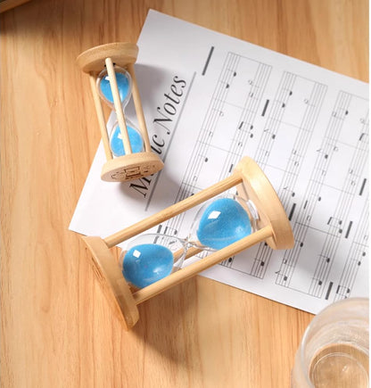 Mini Wooden Sand Timers,100% Bamboo Hourglass Sand Timers 2Min Sandglass Timer for Toothbrush Timer Games Classroom Home Office Cooking（Blue+2Min） - color: Blue, size: 2Min