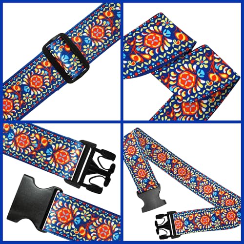 6 Pieces Luggage Straps Patterned Luggage Strap Suitcase Straps Luggage Belt Adjustable Travel Luggage Belt Strap with Quick Release Buckle, 2 inches Wide by 72 inches Long (Persian Style) - style: Persian Style