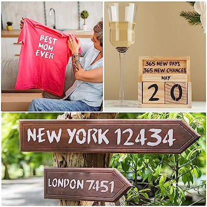 36Pcs Letter Stencils, Reusable Numbers & Alphabet Stencils, 8 inch,Cursive | Reusable, Numbers & Alphabet, For Painting on Wood, Wall, Fabric, Rock, Chalkboard, Signage, Spray Painting Compatible - size: 8 IN