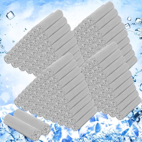 Hosuly 200 Pack Cooling Towels Bulk 40"x12" Cooling Rags for Neck and Face Ice Sweat Towels Breathable Microfiber Workout Cloth for Gym Yoga Golf Sport Running(Grey) - color: Grey
