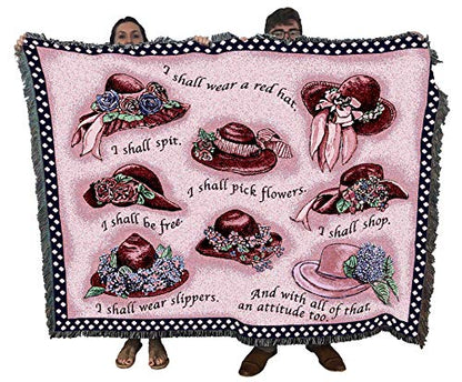 Pure Country Weavers Red Hat Society Blanket - Gift Tapestry Throw Woven from Cotton - Made in the USA (72x54) - color: Red Hat