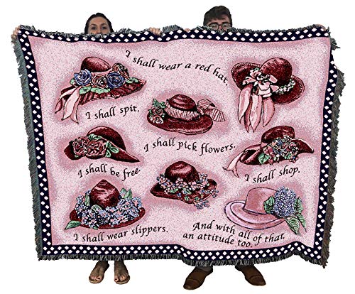 Pure Country Weavers Red Hat Society Blanket - Gift Tapestry Throw Woven from Cotton - Made in the USA (72x54) - color: Red Hat