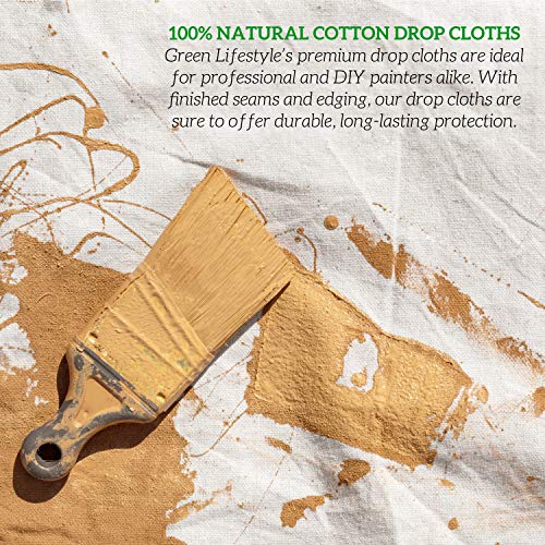 All Purpose Canvas Drop Cloths - Drop Cloth for Painting, Floor Cover, Heavy Duty Protection for Furniture & Surfaces, Reusable Painters Canvas Tarp for Renovation & Home (4x5) - size: 1 Pack - 4x5