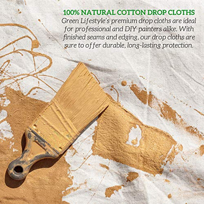 All Purpose Canvas Drop Cloths - Drop Cloth for Painting, Floor Cover, Heavy Duty Protection for Furniture & Surfaces, Reusable Painters Canvas Tarp for Renovation (2 Pack 4x5) - size: 2 Pack - 4x5