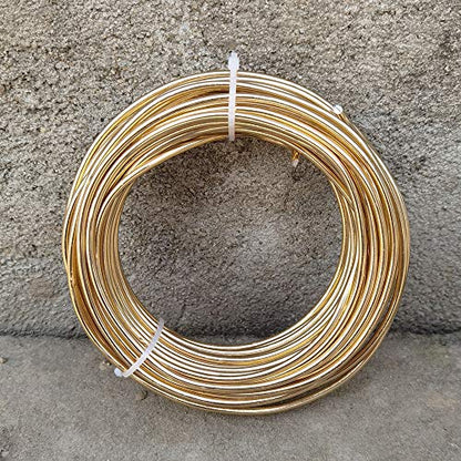 INSPIRELLE 9 Gauge KC Gold Aluminum Craft Wire Bendable Metal Wire | 42 Feet for Jewelry Craft Making - color: KC Gold, size: 9 Guage (3.0mm)
