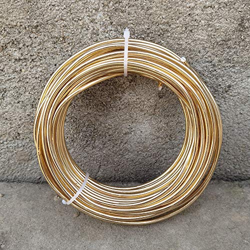 INSPIRELLE 9 Gauge KC Gold Aluminum Craft Wire Bendable Metal Wire | 42 Feet for Jewelry Craft Making - color: KC Gold, size: 9 Guage (3.0mm)