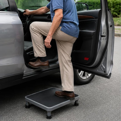 4.1" Low Step Stool, 500 lbs Heavy Duty One Step Stool for Adults | Non-Slip Rubber Platform with Carry Handle, Stable Stepping Stool for Adults, Seniors, SUV, Bed and Home Use, 17"x13"