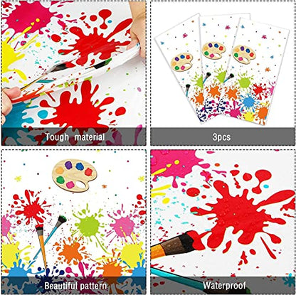 gisgfim 6 Pcs Art Paint Tablecloth Party Supplies Art Theme Birthday Party Decorations Creative Artist Painting Parties Table Covers for Kids 105 x 54 inch