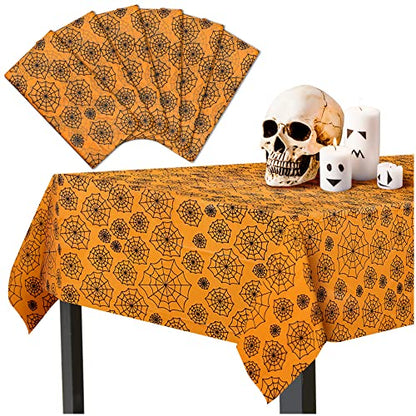 MATICAN Spider Web Plastic Table Covers - 6-Pack Disposable Table Cloths, 54 x 108 Inches, Halloween Party Decorations - color: Spider Web