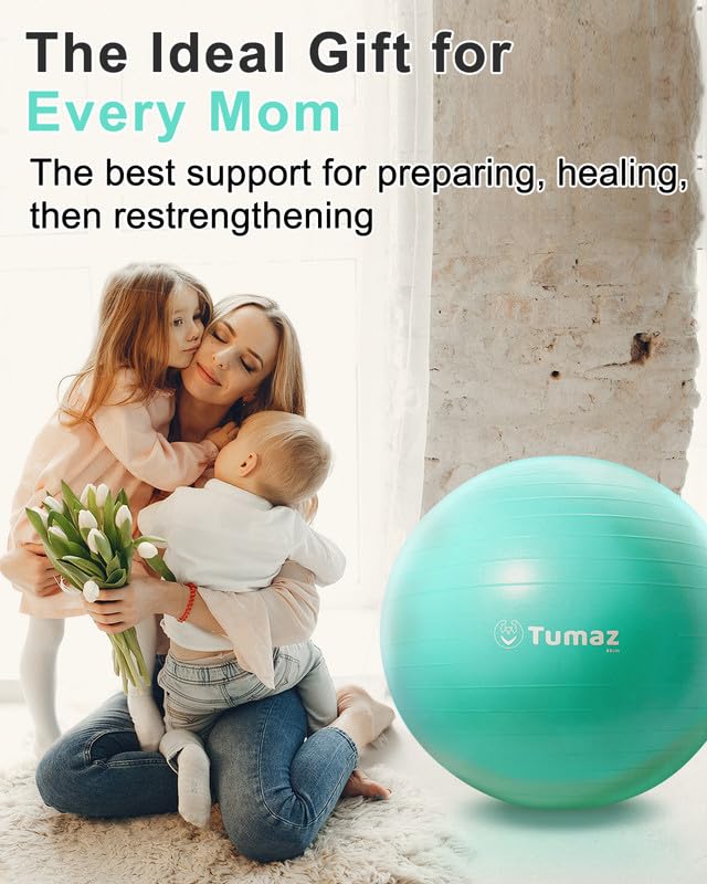Tumaz Birth Ball for Pregnancy & Labor, Exercise Ball with Pump - size: L (68-75 cm)