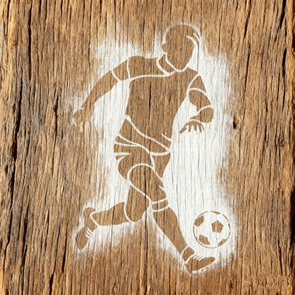TIAMECH A4 Reusable Football Sports Stencil for Painting | Playing Soccer Layering Template, DIY Wall Art, Wood Furniture, Scrapbook & Crafts (8.3x11.7inch) - style: Football Sports