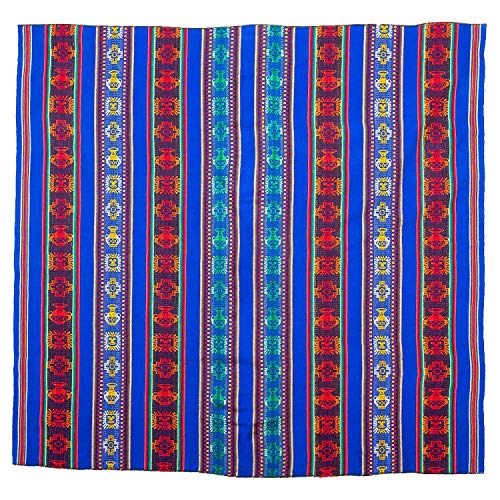 Shamans Market 페루비안 우븐 담요 블루