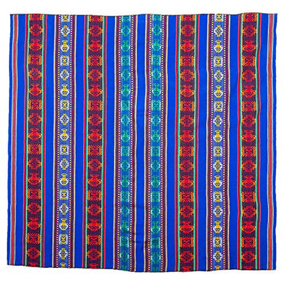 Shamans Market 페루비안 우븐 담요 블루