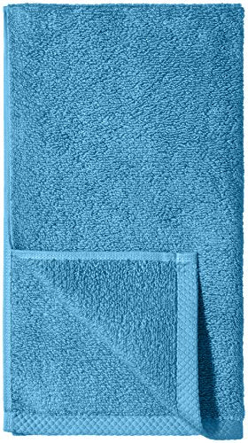 Amazon Basics 8-Pack Lightweight Quick-Dry Hand Towels, 100% Cotton, 28" x 16", Lake Blue - color: Lake Blue, size: Hand Towel, style: Hand Towel (Pack of 8)