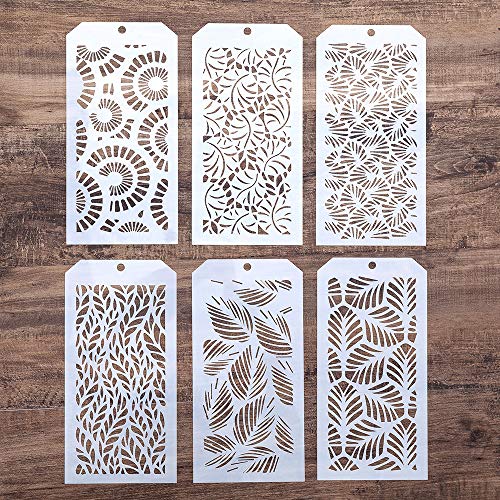 DIY Decorative Poppy Flower Stencil Template for Scrapbooking Painting on Wall Furniture Crafts, Set of 6 (Flower) - color: Flower