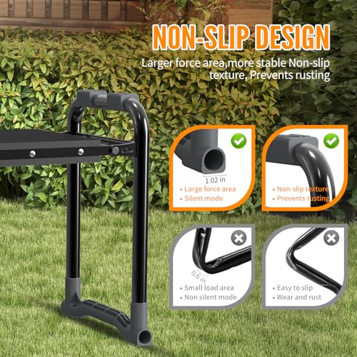 CZZXI Garden Kneeler and Seat, Wider and Thicker Kneeling Pad - color: Black & Orange