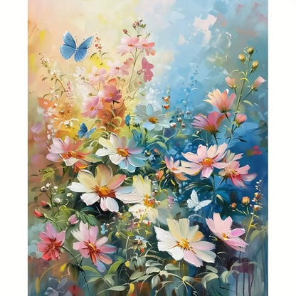 Muzagroo Paint by Numbers Oil Painting Kits for Adults DIY Flowers Oil Painting for Beginners Hand Crafts Kits with Brushes and Acrylic Paints 16x20 inches (Flowers) - color: Flowers