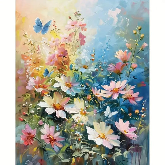 Muzagroo Paint by Numbers Oil Painting Kits for Adults DIY Flowers Oil Painting for Beginners Hand Crafts Kits with Brushes and Acrylic Paints 16x20 inches (Flowers) - color: Flowers
