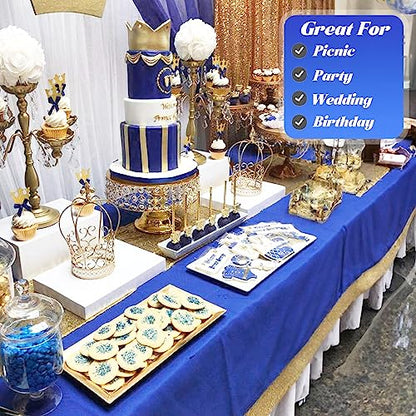 Navy Blue Plastic Tablecloth Roll: 54in X 120ft, Disposable with Easy Slide Cutter, Fit Any Shape & Size Tables, Perfect for Picnic, Party, Birthdays - color: Blue, size: 1440" x 54" (Rectangular)