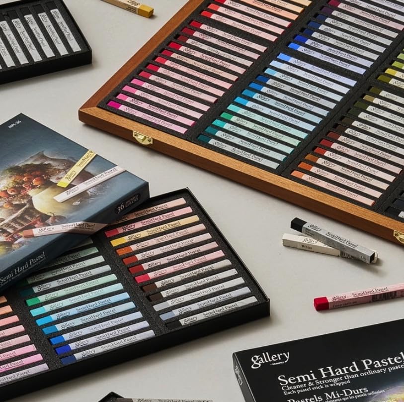 Mungyo Gallery Semi-Hard Pastels Cardboard Box Set of 24 - Assorted Colors