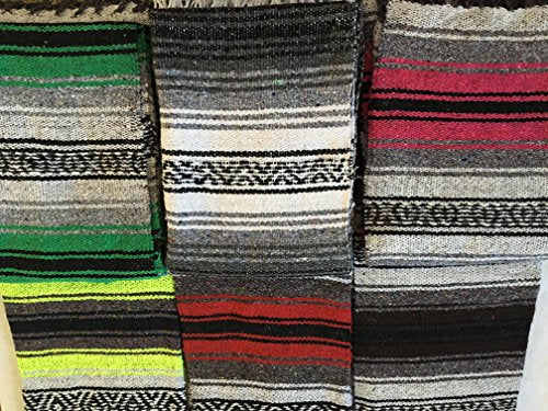 MEXIMART's® Authentic Mexican Falsa Blanket Hand Woven (Blue)