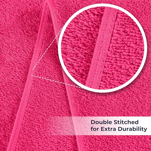 NUKURA 12” x 40” Gym Sweat Towel, 450 GSM, 100% Cotton, High Absorbency, Extra Soft & Quick Dry Workout, Yoga, Pickleball, Padel, Fitness Towel – Pink - color: Pink