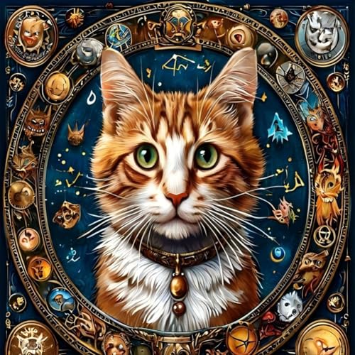 Reluohuo Diamond Art Kit for Adult Cat Full Drill Diamond Painting Kit | Diamond Art Kit for Beginner Round Full Drill Acrylic, DIY Art Craft for Wall Decor Holiday Gifts 12x12 Inch - color: Cat3