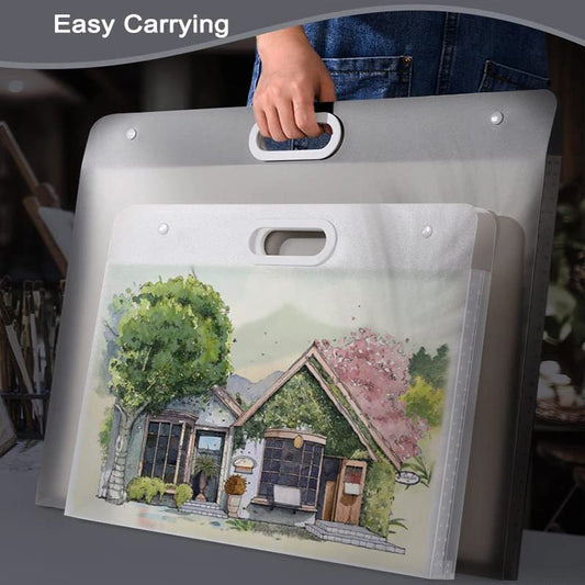 Plastic Art Portfolio, Large Art Portfolio with Handles,Waterproof Portfolio Folder for Artwork, Arts Storage Case for Drawing Sketch Photography Poster (Black 2pcs(22.44x17.32'' and 17.32x13.22'')) - size: Black 2pcs(22.44x17.32'' and 17.32x13.22'')