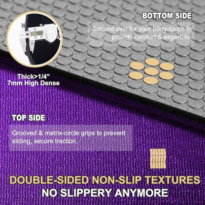 GXMMAT Large Exercise Mat 6'x4'/6'x5'/6'x6'(7mm) - color: Purple Grey, size: 6*5 FT