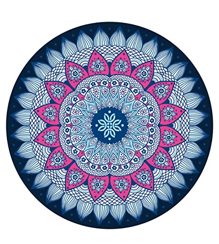 Pilates Mat Round Oversize Yoga Mat Suede Rubber Non-Slip Dia 140cm Exercise Mat Meditation Mat Workout Mat for Home Outdoor - color: Sun&Flower