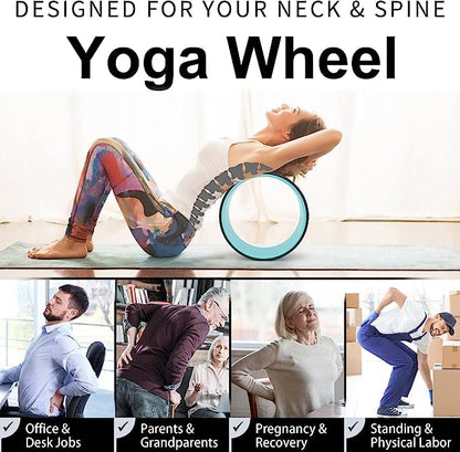 Yoga Wheel for Back Pain Relief, Back Roller Wheel with Extra Cushion | Wider & Thickest Foam, Stretches and Strengthens Core Muscles - style: SINGLE 13''