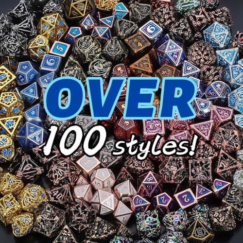 QMAY Mystery Dice Set – 7 Pcs Metal Polyhedral Dice + 1 Pcs Velvet Bag - style: 1 bag Metal Mystery Dice