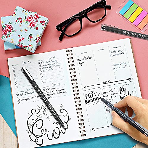Vanstek 16 Pack Hand Lettering Pens, Calligraphy Pens Markers, Black Ink for Beginners Writing, Lettering, Journaling, Art Drawing, Signature, Illustrations and Office School Supplies